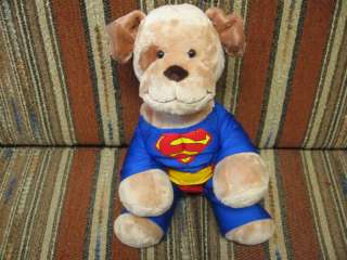 12 plush Build a Bear Superman dog, (hole * read)  