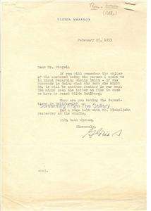 Gloria Swanson Hand Signed Letter on Letterhead  