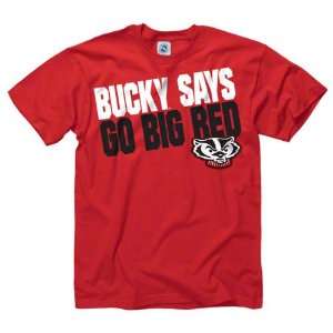  Wisconsin Badgers Red Bucky Says Go Big Red Slogan T 