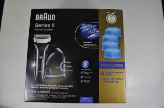 NEW BRAUN 565CC 4 MENS SHAVER SYSTEM INCLUDES 4 CLEAN & RENEW REFILLS 