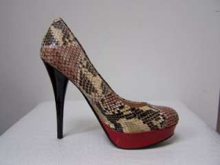 NIB NEW GUESS Black Red Natural BRAYAN Reptile ALL SIZES Pumps Shoes 