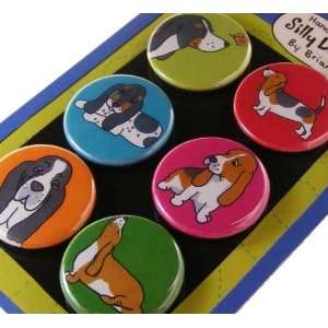  Basset Hound Silly Dog Magnet Set of 6