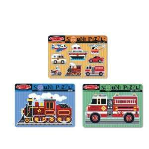   & Doug Vehicles/Train/Fire Truck Sound Puzzles Bundle Toys & Games