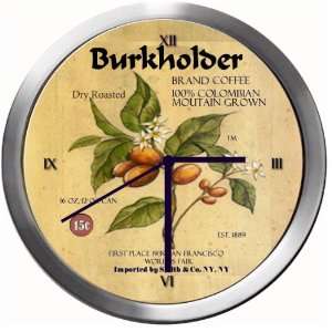  BURKHOLDER 14 Inch Coffee Metal Clock Quartz Movement 