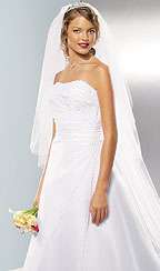   strapless Davids Bridal Organza A Line Wedding dress E8561 sz. 4 NEW