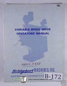 Bridgeport J Head Operators Manual & Parts List (1966)  