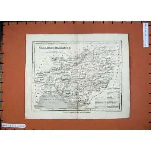   1846 Dugdales Maps Wales Caermarthenshire Burry River