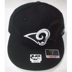 St. Louis Rams Fitted Screen Print Hat By Reebok Size 7  