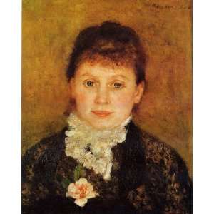 Oil Painting Woman with White Jabot Pierre Auguste Renoir Hand Paint