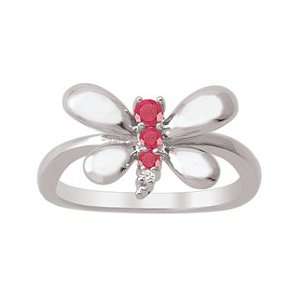  Ruby Butterfly Birthstone Ring Jewelry