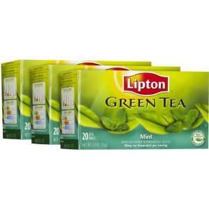 Lipton Green Tea Bags, Mint, 20 ct, 3 pk  Grocery 