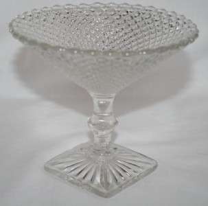 614 Vintage WESTMORELAND English Hobnail Clear Compote  