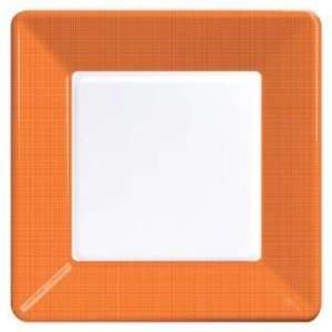  Orange Square Paper Plates Coordinate Textured 7 inch 12 