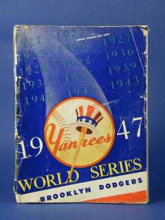 1947 World Series Program Yankees vs Brooklyn Dodgers  