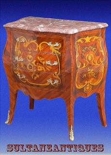 MINT Marble top marquetry Louis XV style Commode  