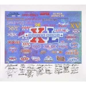 Super Bowl XL Autographed Giclee   36 MVP Signatures 