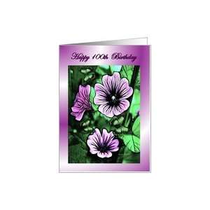   Specific 100th ~ Purple Mulva Flowers & Butterflies Card Toys & Games
