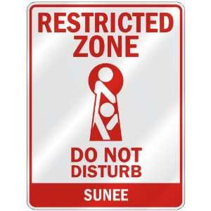   RESTRICTED ZONE DO NOT DISTURB SUNEE  PARKING SIGN