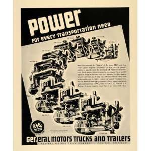   Ad GMC Truck Trailer Engine Commerical Vehicle Car   Original Print Ad