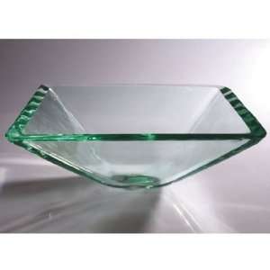 Wells Sinkware Art Glass Vessels   Glacier, Crystal Clear Square Above 