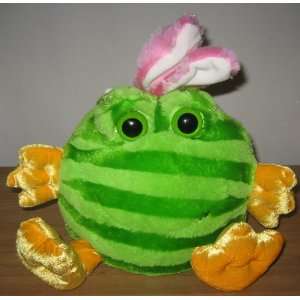  Green Frog Dressed As Easter Bunny Plush 