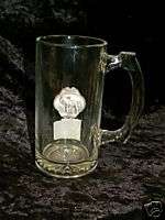 Budweiser Clydesdales, glass mug w/pewter emblem  