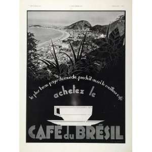  1934 Ad Cafe du Bresil Brazil Coffee Cup Sugarloaf Rio 