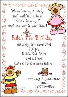 BUILD A BEAR   Personalized Birthday Party Invitation  