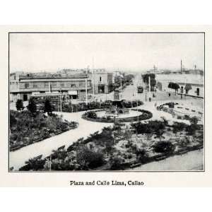  1915 Print Plaza Armas Lima Mayor Callao Peru Street Scene 