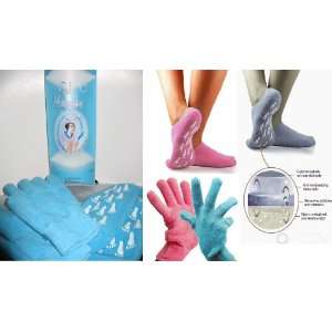  Gel lined Therapeutic Moisturizer Socks and Glove pink 
