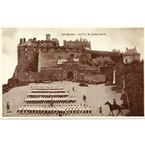  Vintage Postcard Edinburgh Castle and Esplanade   Edinburgh Scotland