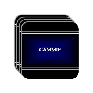 Personal Name Gift   CAMMIE Set of 4 Mini Mousepad Coasters (black 