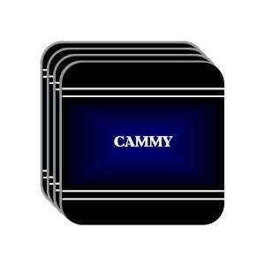 Personal Name Gift   CAMMY Set of 4 Mini Mousepad Coasters (black 