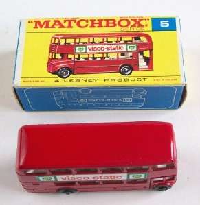 MATCHBOX LESNEY 5 LONDON BUS, 1969, RARE F TYPE BOX  