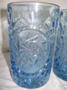 Fostoria STOWE Light Blue HiBall crystal glasses  