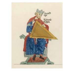  King David Relaxes, Strumming His Psaltery Stretched 