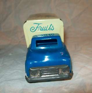 vintage tin and plastic friction Fresh Fruit truck pressed steel Made 