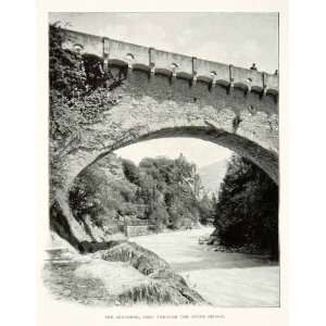  1905 Print Zenoberg Italy Arch Stone Bridge Historic 