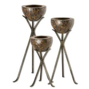  Uttermost Candle Holders   Coconut Set/3   Special Sale 