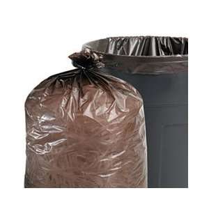 Total Recycled Content Trash Bags, 10 gal, 1mil, 24 x 24, Brown 