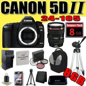  Canon EOS 5D Mark II 21.1MP Digital SLR Camera w/ EF 24 105mm f/4 L 