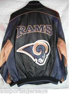 NWT NFL LEATHER JACKET   ST. LOUIS RAMS   L 646823767005  