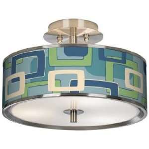  Retro Rectangles Giclee Glow 14 Wide Ceiling Light