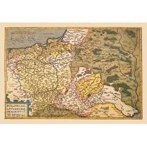  Map of Poland and Eastern Europe   12x18 Gallery Wrapped 