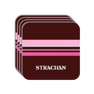 Personal Name Gift   STRACHAN Set of 4 Mini Mousepad Coasters (pink 