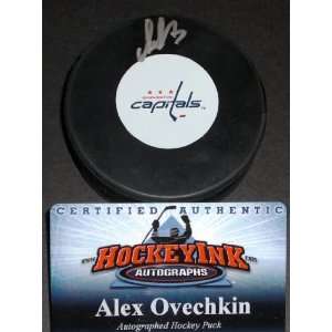  Alex Ovechkin Autographed Washinton Capitols Puck Sports 