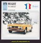 1970 PEUGEOT 504 CABRIOLET Car FRENCH SPEC PHOTO CARD