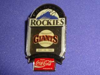 Colorado Rockies Inaugural Season Coke Giants Hat Pin  