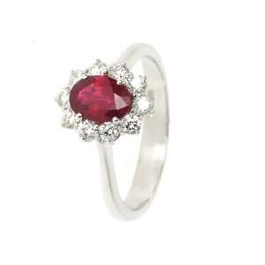  18Carati Ruby and diamond ring 0.45 ct.   AF0288 5.5 