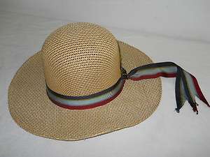 VINTAGE MENS WOMENS SATURNO CALIDAD WOVEN STRAWI HAT   SIZE 5  